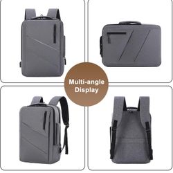 Men's Large Capacity Backpack Oxford Cloth 15.6 inch Laptop Bookbag Business Work Travel Bag with USB Charging Port