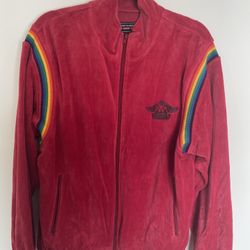 Supreme Hysteric Velour Track Jacket And Shorts Set Red Sz M