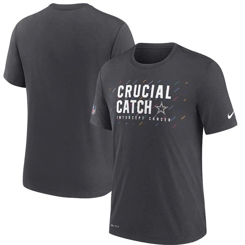 Men's Nike Charcoal Dallas Cowboys 2021 NFL Crucial Catch Performance T- Shirt for Sale in Las Vegas, NV - OfferUp