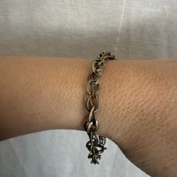 Vintage 1970s chain link Gold tone tennis bracelet No Stamps 
