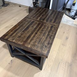 Flex steel Carpenter Rustic Brown Rectangular Coffe table