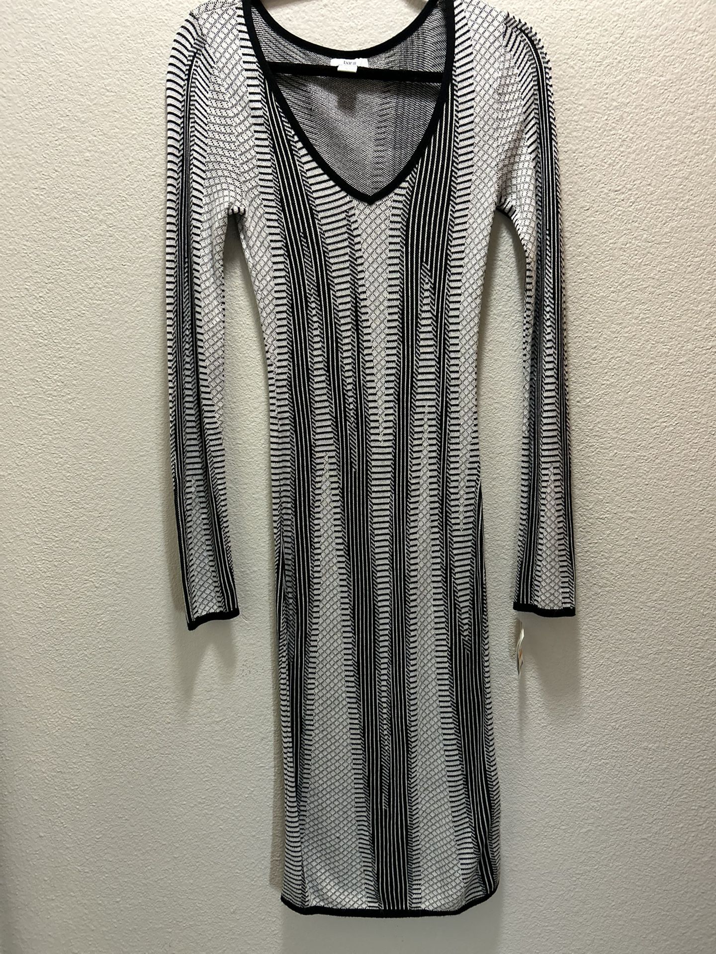 NWT bar111 Black and White Striped Dress