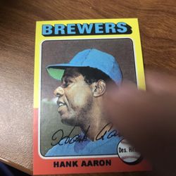Hank Aaron baseball card reprint