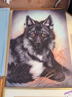Martin Katon Signed & Numbered Black Wolf Giclée Canvas 134/195