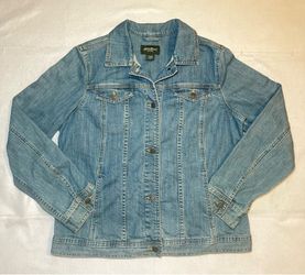 Eddie Bauer Women’s Jean Jacket, Light Wash,Stretch,Cotton Blend,Large