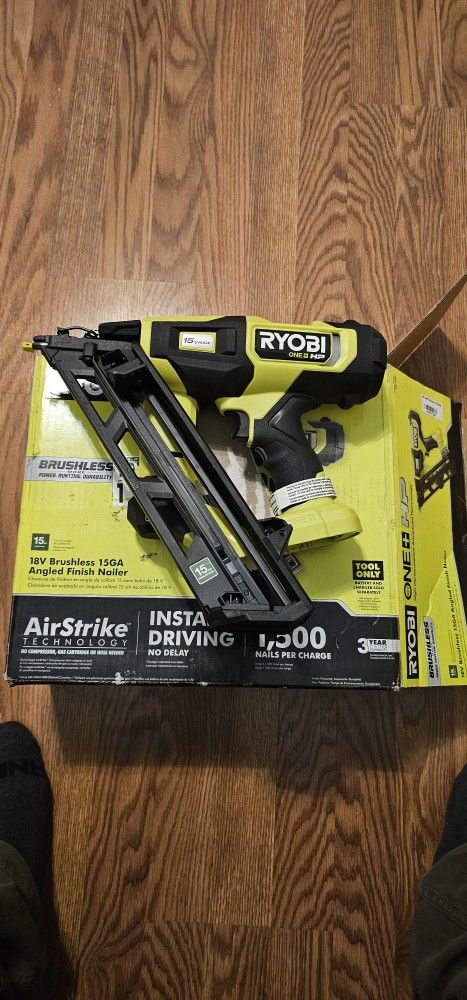 RYOBI ONE+ HP 18V Brushless Cordless 15-Gauge 34 Angled Finish Nailer Tool Only (PBL375)