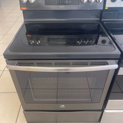 GE GLASS TOP STOVE BLACK STAINLESS