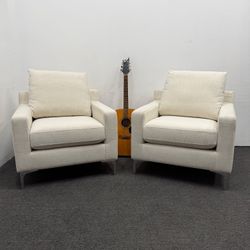 *Open Box* Sloan Petite Chair (x2) - New - Interior Define - Limestone Off White