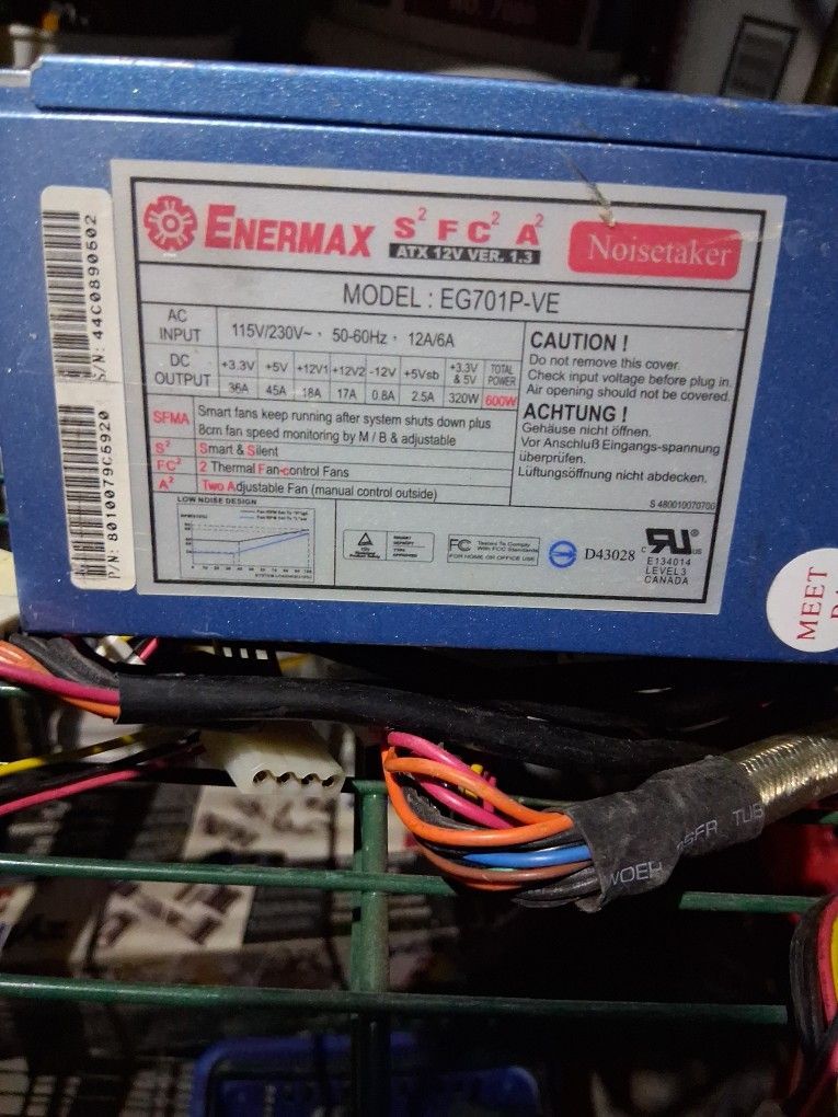 Enermax Sfca Atx 12v Ver 1.3 600v Max