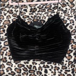 Black velvet tank top