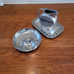Matching Metal Food Safe Serving Trays/Pitcher