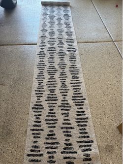 Black and white rug runner