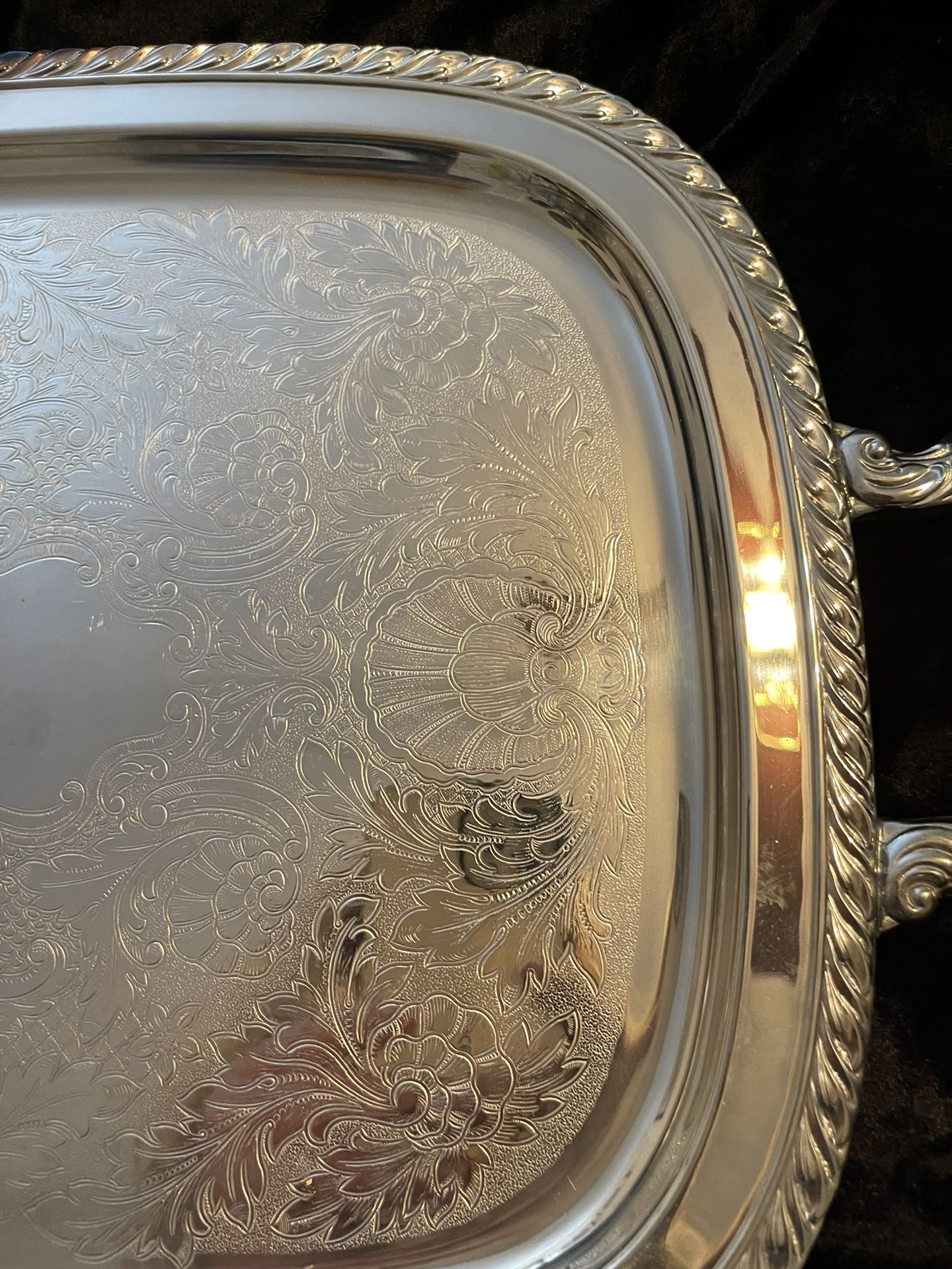 Oneida Large Silver Plated Serving Tray 21 1/2”x12”