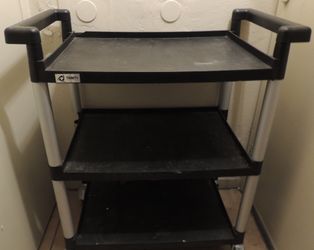 Trinity Mobile 3 Shelf Push Wheeled Cart
