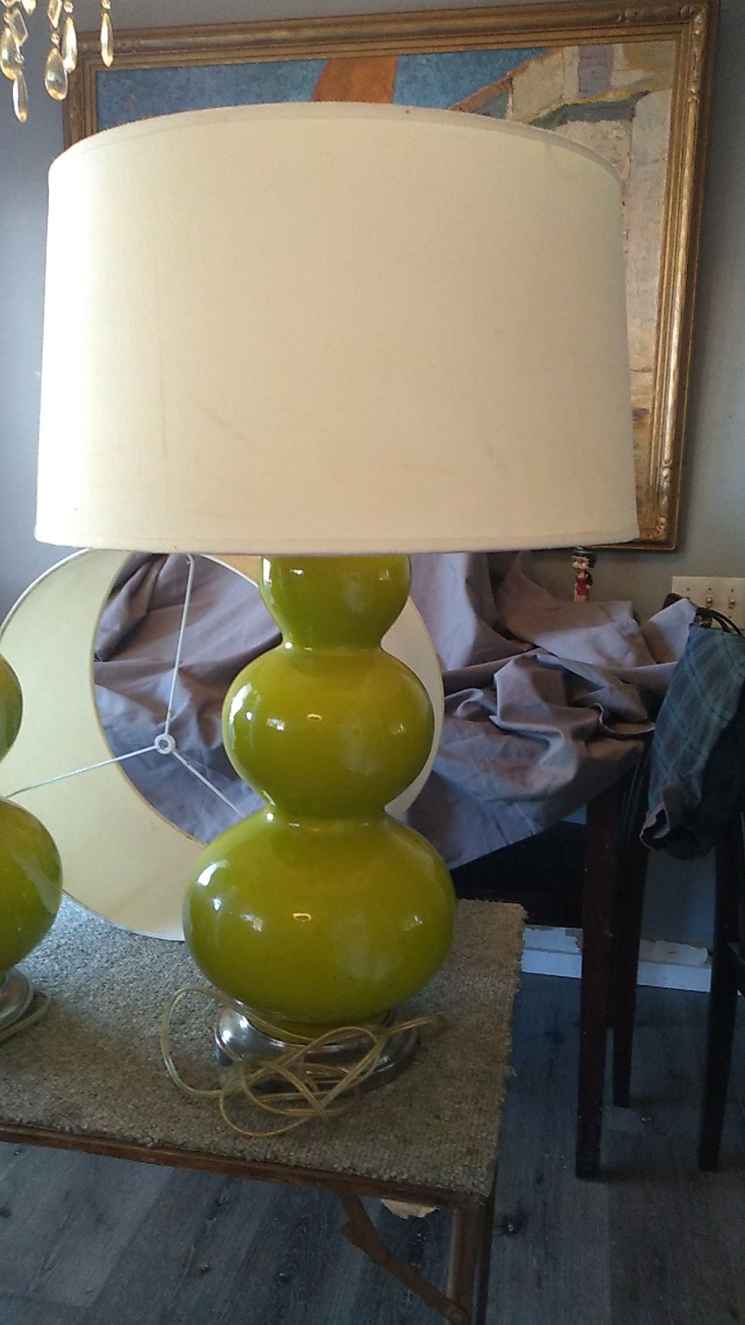 1960s ceramic lamps w/shades