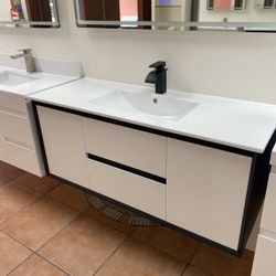 SALE ~ Modern Floating PVC Bathroom Vanity - 48 inches