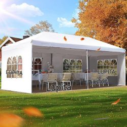 10x20 White Gazebo Wedding Party Tent  Canopy  With 4 Windows & 2 Sidewalls -6 (FOR SALE) Carpa