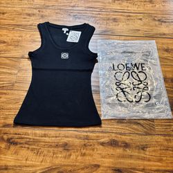 🔥 LOEWE black Ribbed Cropped Tank Top N
