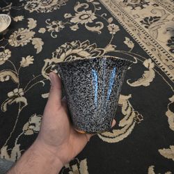 Vintage handpainted vase pottery italy