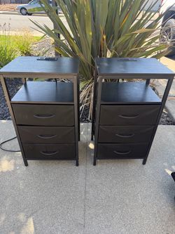 Matching nightstand set with electrical outlet