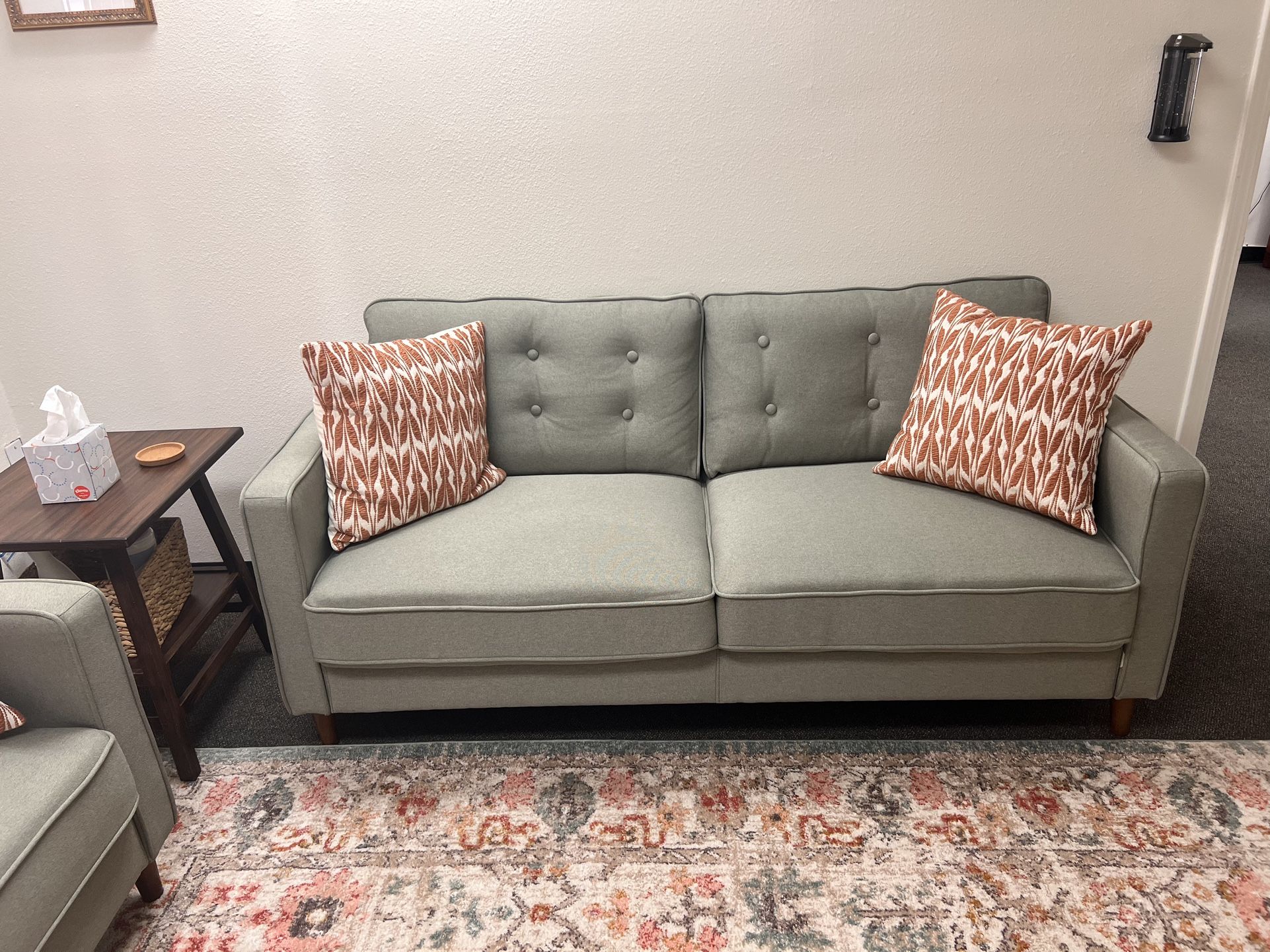 ZINUS Lauren Sofa Couch Button Tufted Cushions in Pear Green, $175OBO