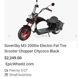 Solversky M3 Electric Looking Motorcycle 2000 Watt Motor 