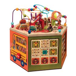 B. toys Wooden Activity Cube - Youniversity: Educational Fine Motor Skills Play Center for Babies & Toddlers