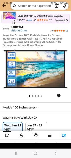 Projection screen 100 inch portable projector screen indoor screen new in bag  great for all the games of the world cup ⚽️  🇲🇽 new in bag pick up  i