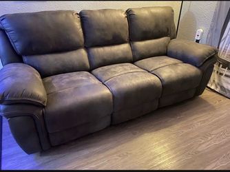 Nice Brown suede 3 seater with recliners