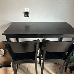Black Bar Table And 2 Chairs. (Priced To Sell)