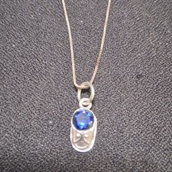 925 solid silver italy Baby chain. September birstone