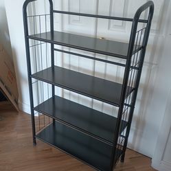 49 in. Black Metal 4 Shelf