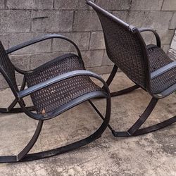 Two Wicker Rocking Chairs