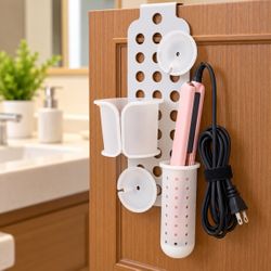 NEW Over-the-Door Hair Dryer & Styling Tool Organizer – Space Saving Storage