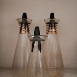 Vintage Pyrex MCM Oil And Vinegar Cruet Set