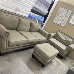 Fabric Sofas Set 3 Pieces 