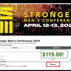 1 Ticket to Stronger Men's conference. $50 Discount.
