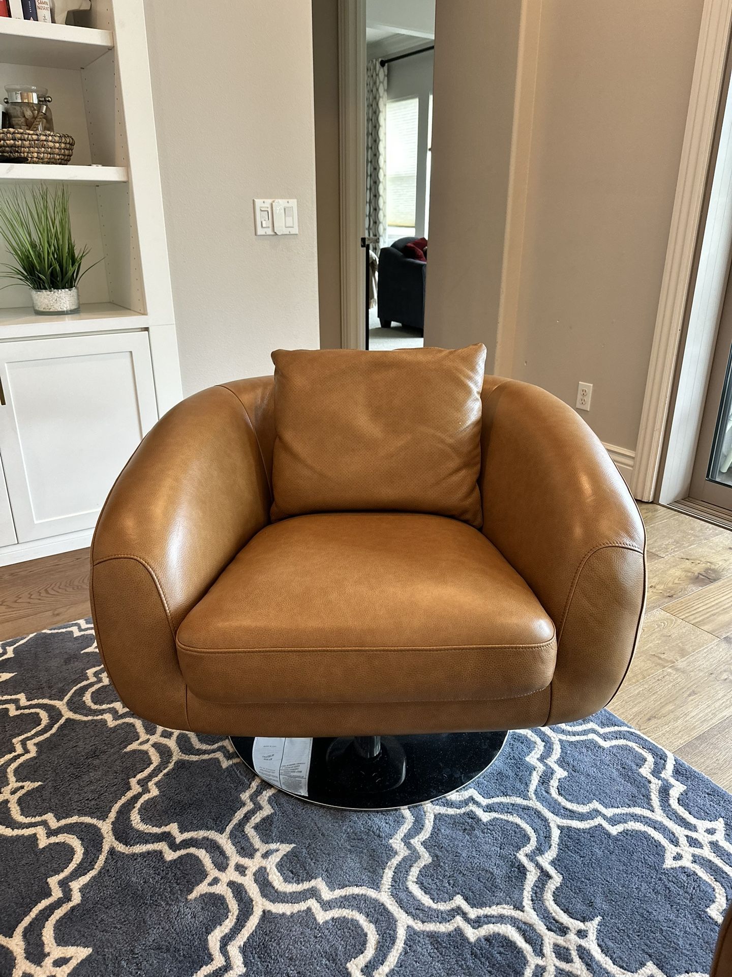 Castlery, Xander Leather Swivel Armchair
