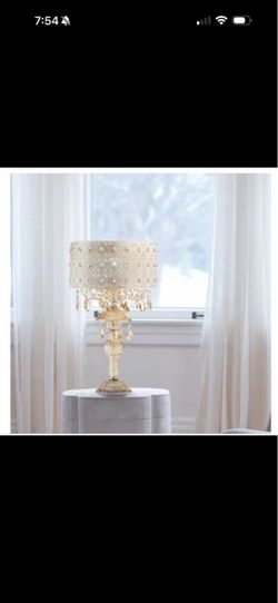 River of Goods 24" Gold Indoor Table Lamp with Champagne Jeweled Blossom Shade