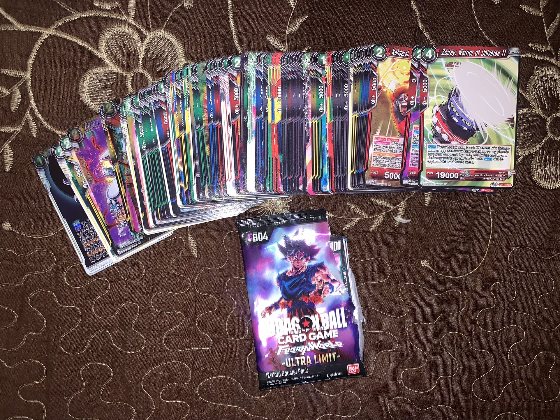 Dragon Ball card lot  100 Common/Uncommon with some Holo + 1 opened pack