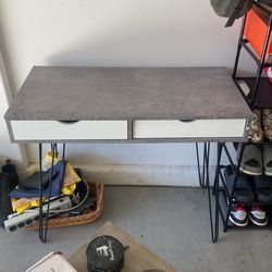 Grey And White Modern Writing Office Computer Desk