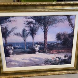 Large Palm Ocean Painting 