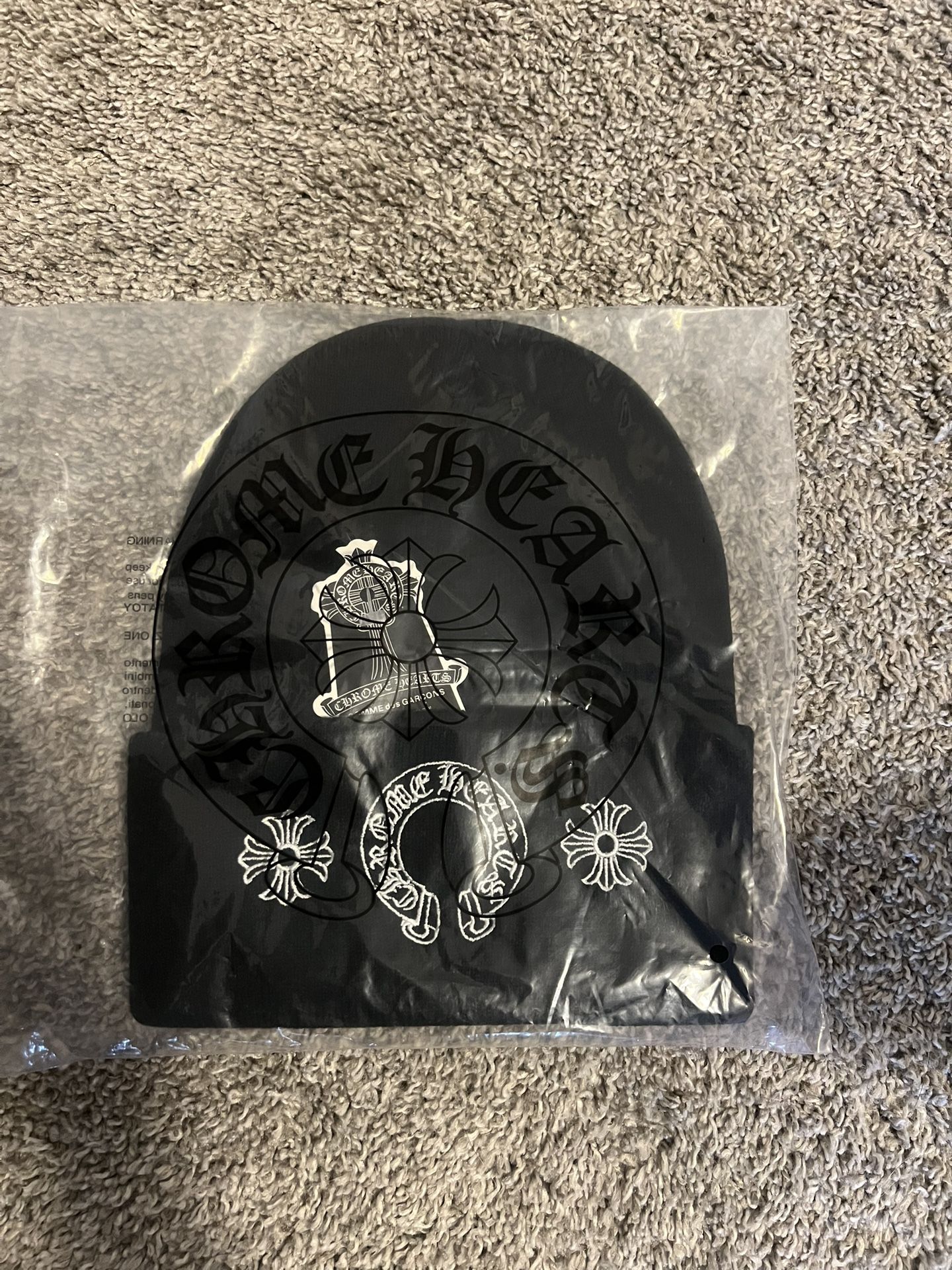 Black and white CH beanie