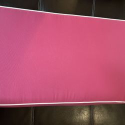 Outdoor Patio Cushion for Bench Pink with White Piping 