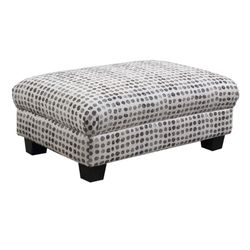 Ottoman Polka dot  Upholstered  Gray Tan 