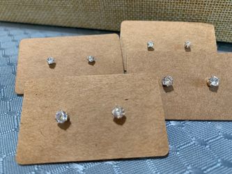 2 & 3 mm CZ silver earrings