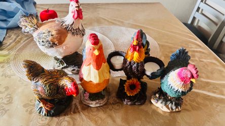 Rooster and Hen Figurine Collection