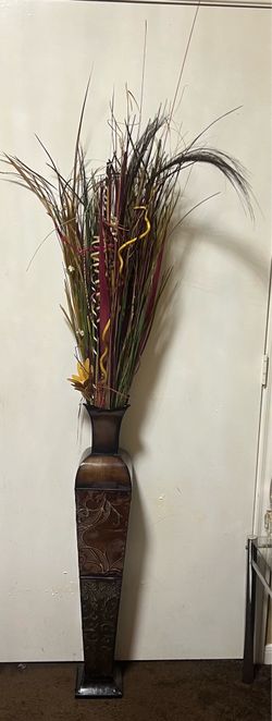 Tall floor vase and beautiful floral over 5ft tall