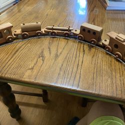 Handmade Wooden Train set, 5 Pieces