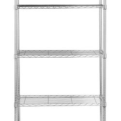 5-Shelf Adjustable Heavy Duty Steel Wire Rack Storage Shelving Organizer for Kitchen, Garage, 36" L x 14" W x 72" H, Chrome Silver 